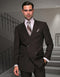 Mens Classic Wool Double Breasted Suit in Brown - AlbertoNardoniStore