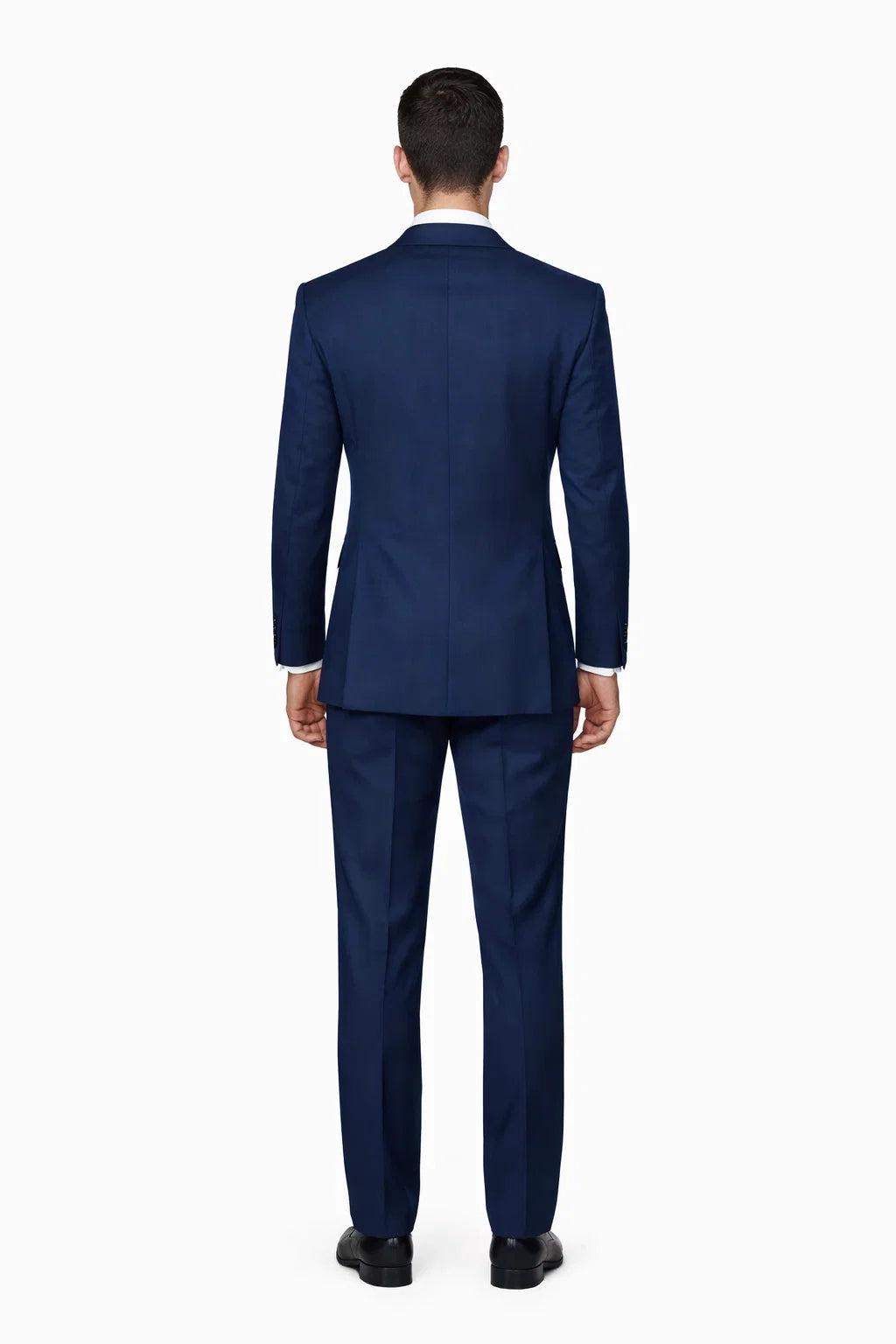 Mens Classic Wool Double Breasted Suit in Sapphire Blue