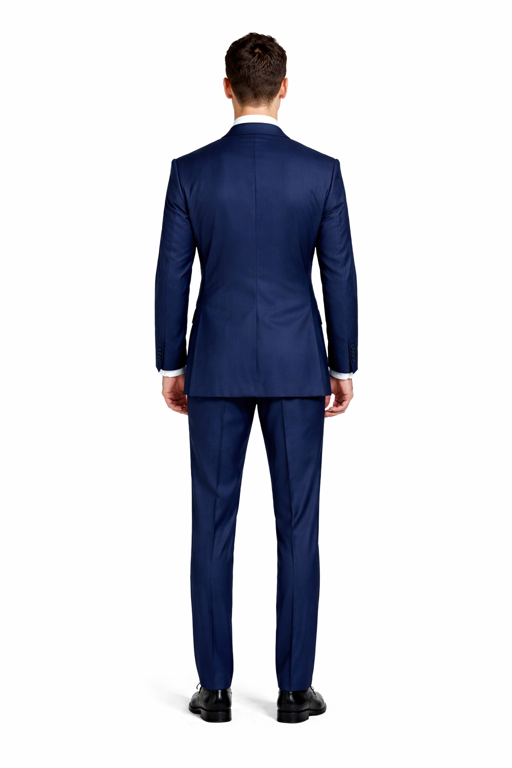Mens Classic Wool Double Breasted Suit in Sapphire Blue