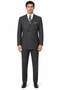Mens Classic Wool Feel Double Breasted Suit in Heather Grey