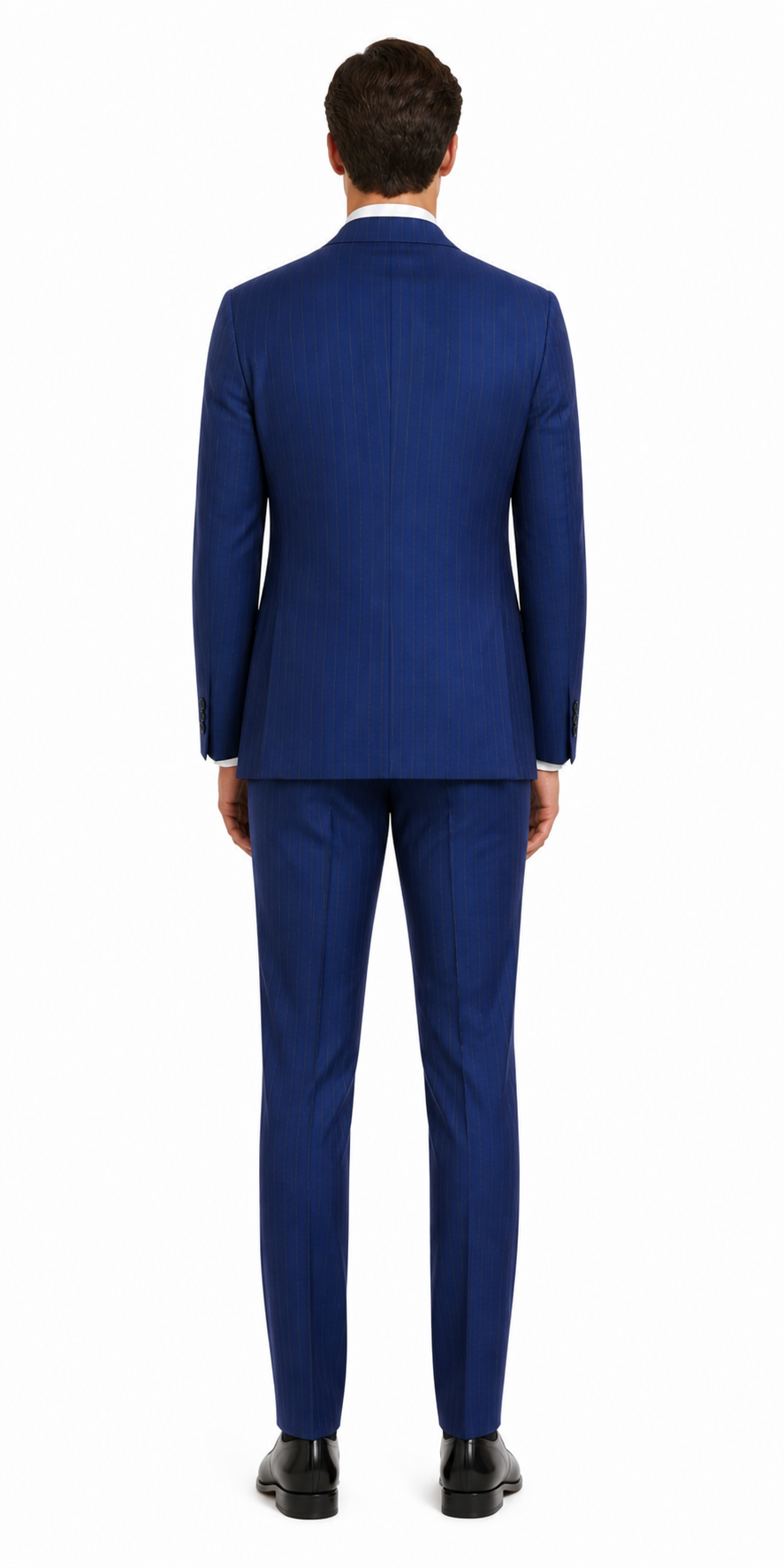 Men’s Cobalt Blue 3 Piece Suit – Indigo Light Blue Pinstripe Formal Suit with Vest for Wedding, Business Modern Fit Two buttons