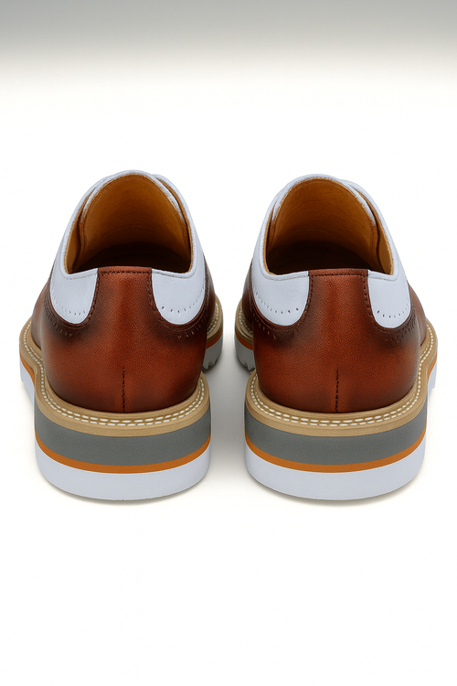 Two-Tone Burnished Brogue Oxford