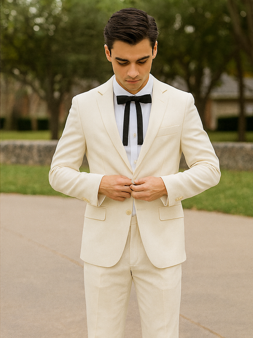 Mens Colonel Sanders White Single Breasted Suit Besom Costume