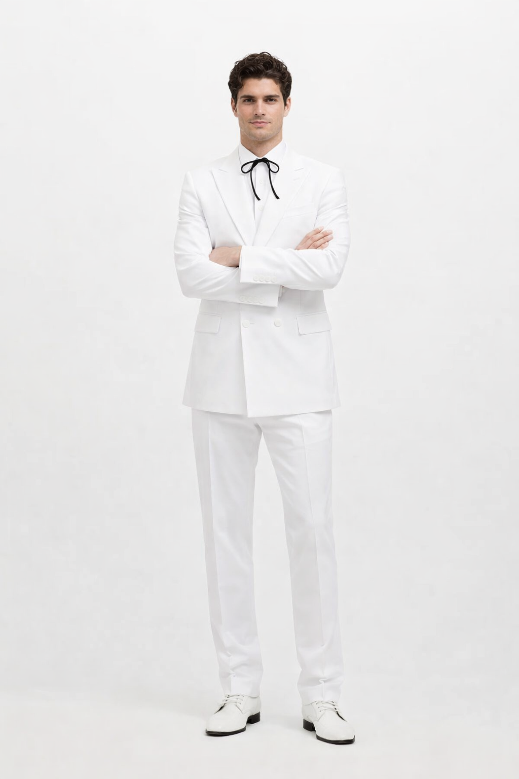 Mens Colonel Sanders White Double Breasted Suit Besom Pocket Costume