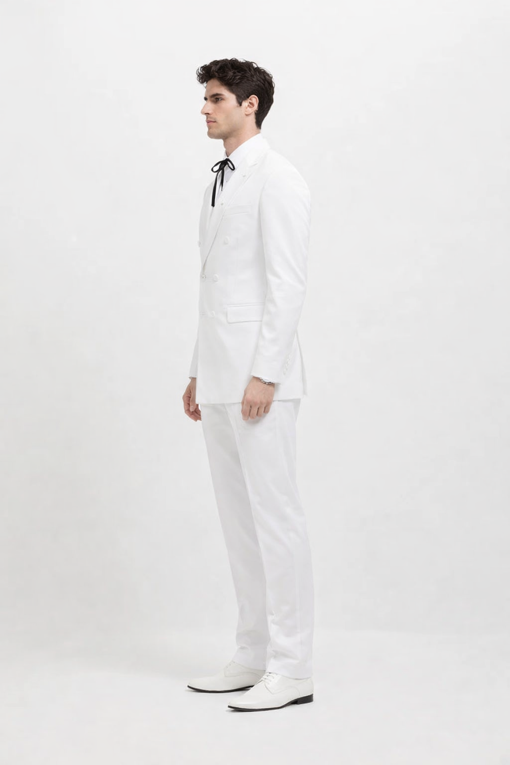 Mens Colonel Sanders White Double Breasted Suit Besom Pocket Costume