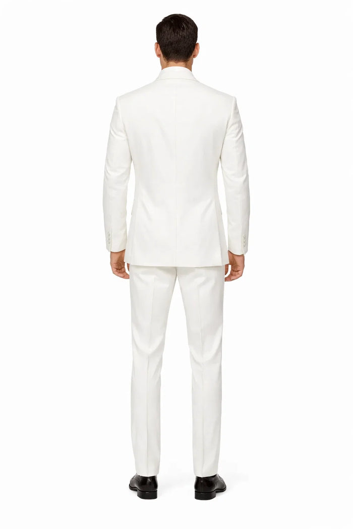 Mens Colonel Sanders White Double Breasted Suit Chest Pocket Costume