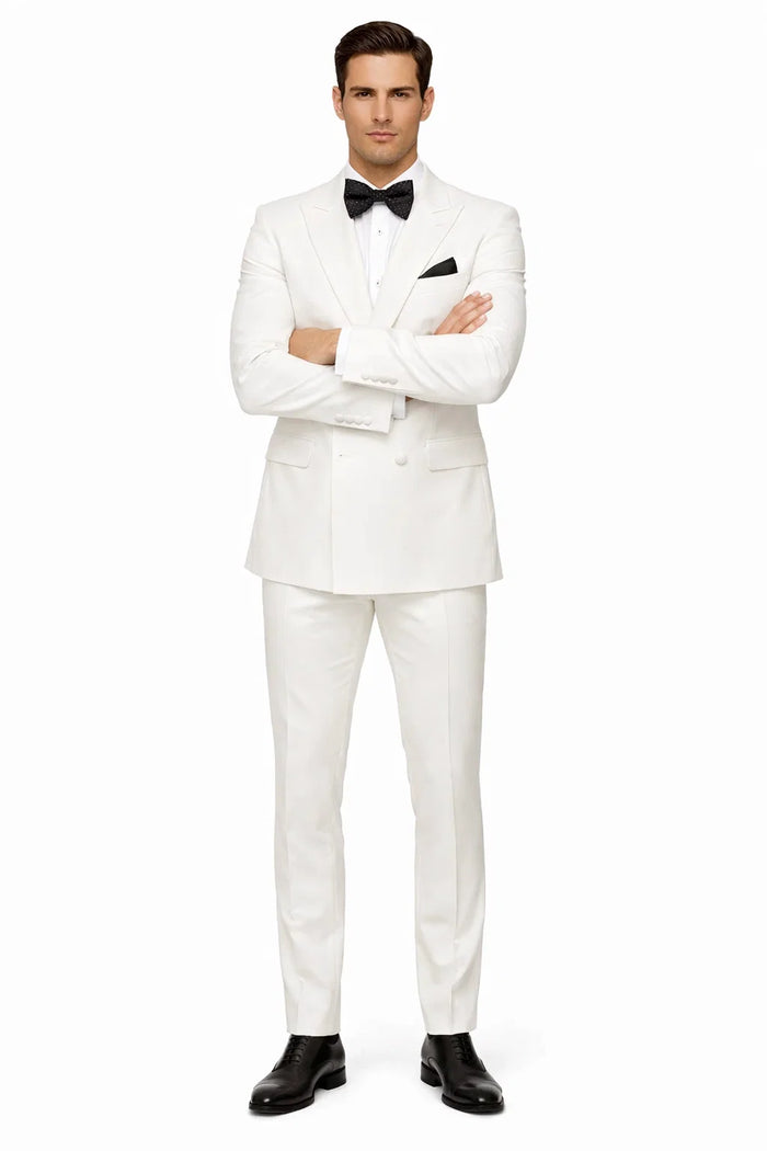 Mens Colonel Sanders White Double Breasted Suit Chest Pocket Costume