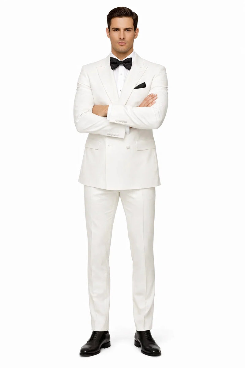 Mens Colonel Sanders White Double Breasted Suit Chest Pocket Costume