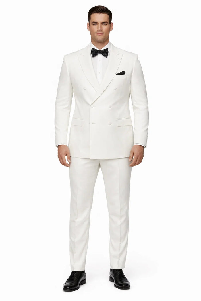Mens Colonel Sanders White Double Breasted Suit Chest Pocket Costume