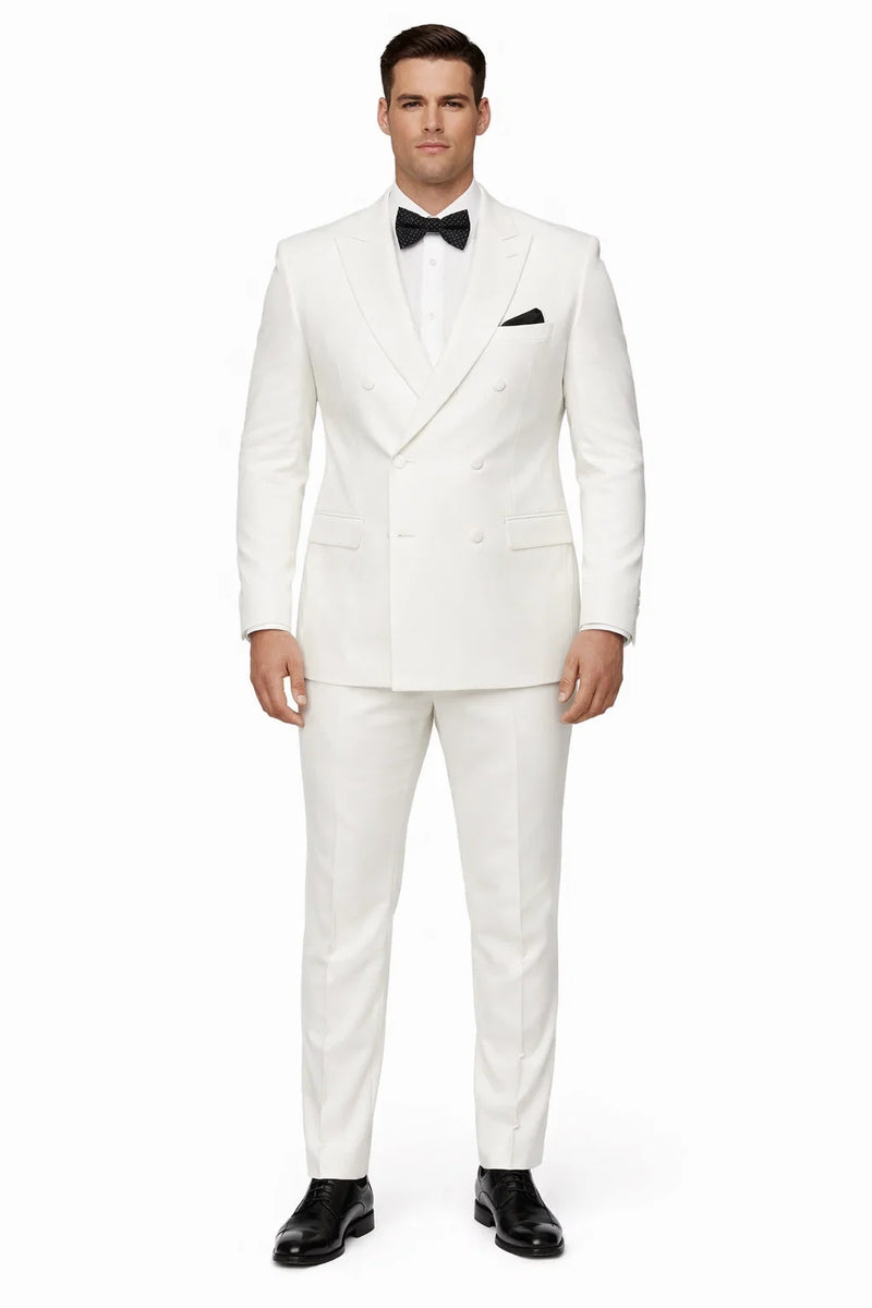 Mens Colonel Sanders White Double Breasted Suit Chest Pocket Costume