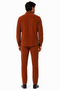 Men's Corduroy Shirt and Pants Walking Suit in Winter Cotton Fabric Casual in Color Burnt Orange Light Rust leisure Style