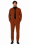 Men's Corduroy Shirt and Pants Walking Suit in Winter Cotton Fabric Casual in Color Burnt Orange Light Rust leisure Style