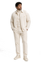 Mens Corduroy Shirt and Pants Walking Suit in Winter Cotton Fabric Casual in Color Off White Ivory Cream leisure Style