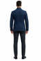 Mens Dark Blue Denim Casual Blazer with Notch Lapel and Single Button Closure