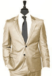 Mens Dark Tan Linen Suit - AlbertoNardoniStore