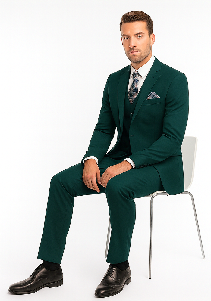 Mens Dark Teal Suit - Teal Blue Suit - Teal Color Wedding Suit