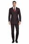 Men's Designer Double Breasted Wool Suit in Bold Black & Red Gangster Pinstripe