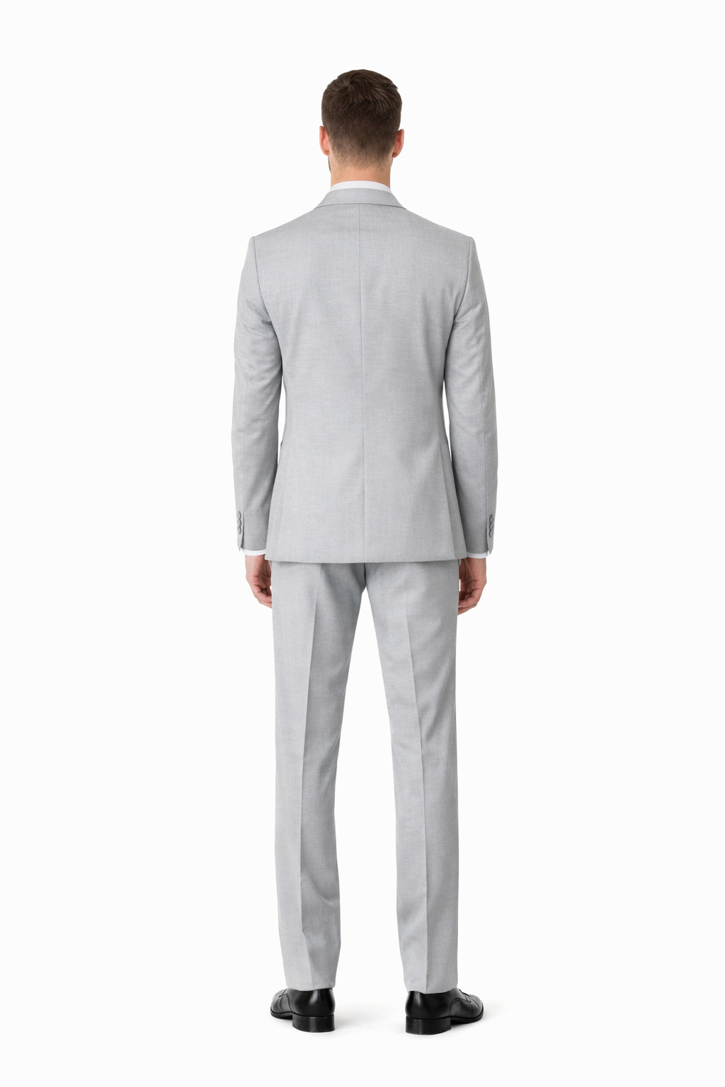 Mens Designer Marseille One Button Satin Trim Peak Tuxedo Light Grey