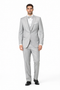 Mens Designer Marseille One Button Satin Trimmed Peak Tuxedo Light Grey
