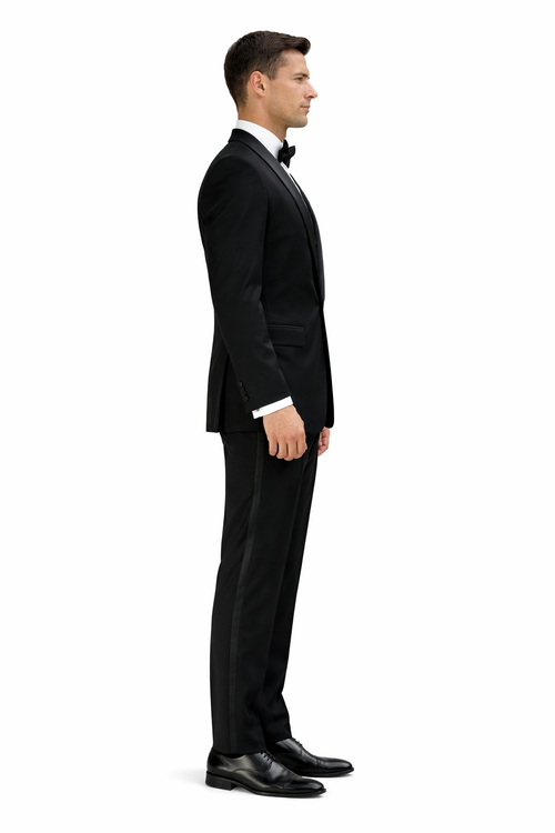 Men's Designer Vested Velvet Wedding & Prom Tuxed in Black