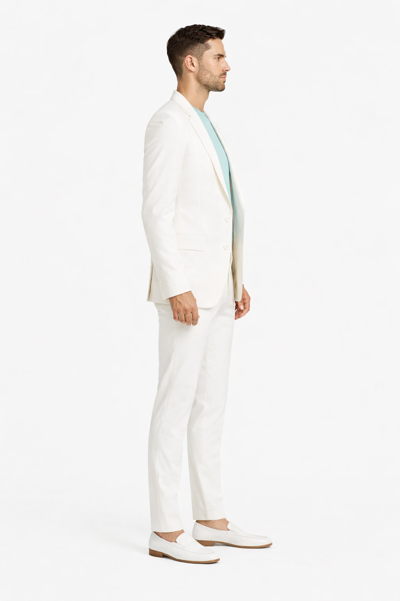Mens Don Johnson Miami Vice White Suit Costume