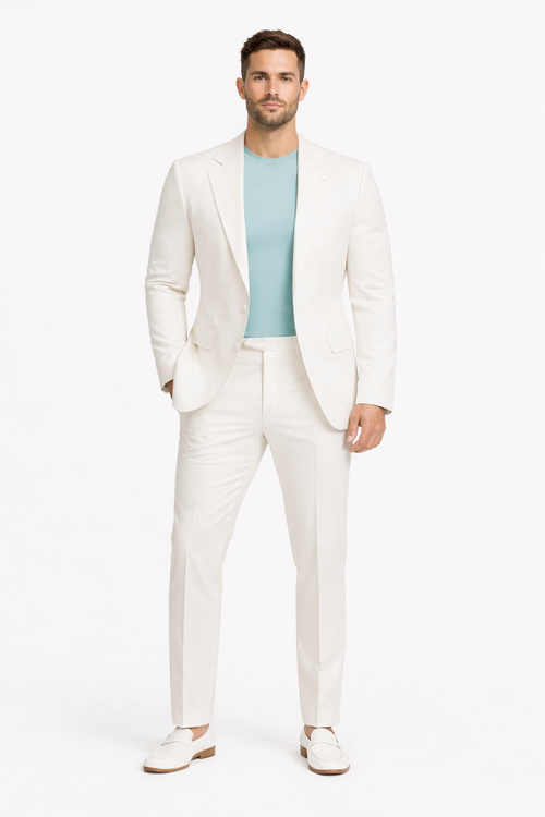 Mens Don Johnson Miami Vice White Suit Costume