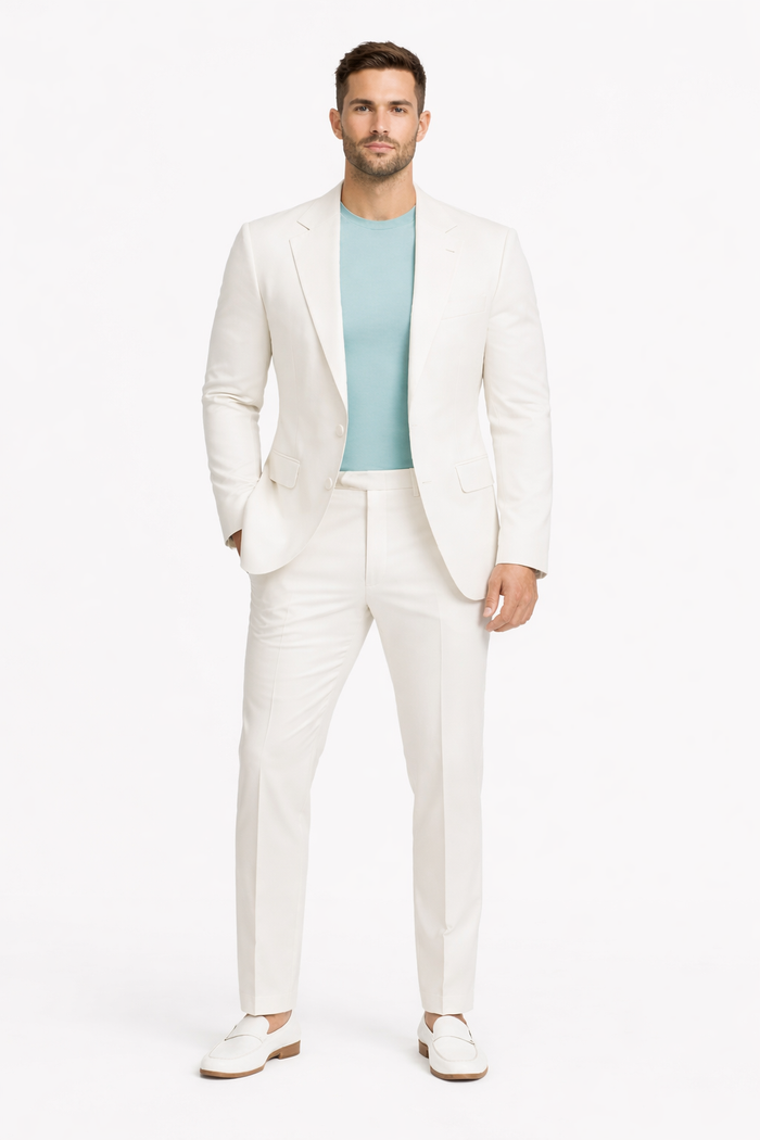 Mens Don Johnson Miami Vice White Suit Costume