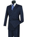 Mens Double Breasted Gangster Pinstripe Suit in Navy Blue - AlbertoNardoniStore