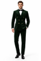 Mens Double Breasted Velvet Blazer - Green blazer