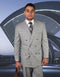 Mens Double Breasted Wool Suit in Grey Windowpane - AlbertoNardoniStore