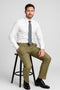 Mens Double Pleated Trousers - Double Pleated Dress Pants - Slacks Beige
