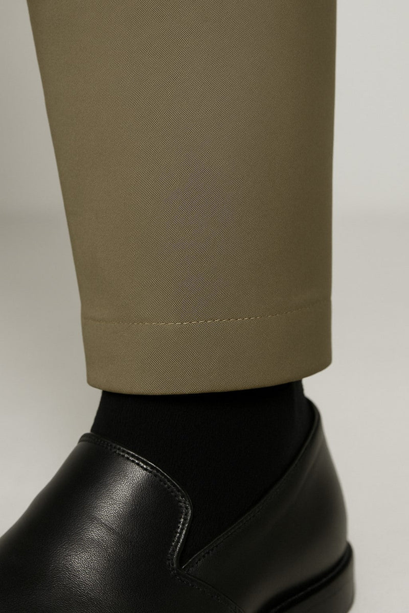 Mens Double Pleated Trousers - Double Pleated Dress Pants - Slacks Beige