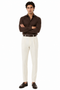 Mens Double Pleated Trousers - Double Pleated Dress Pants - Slacks Ivory