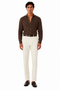 Mens Double Pleated Trousers - Double Pleated Dress Pants - Slacks Ivory
