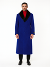 Mens Overcoat -Mens Long Wool Topcoats- Topcoat For Men-Men's Dress Coat Royal Blue