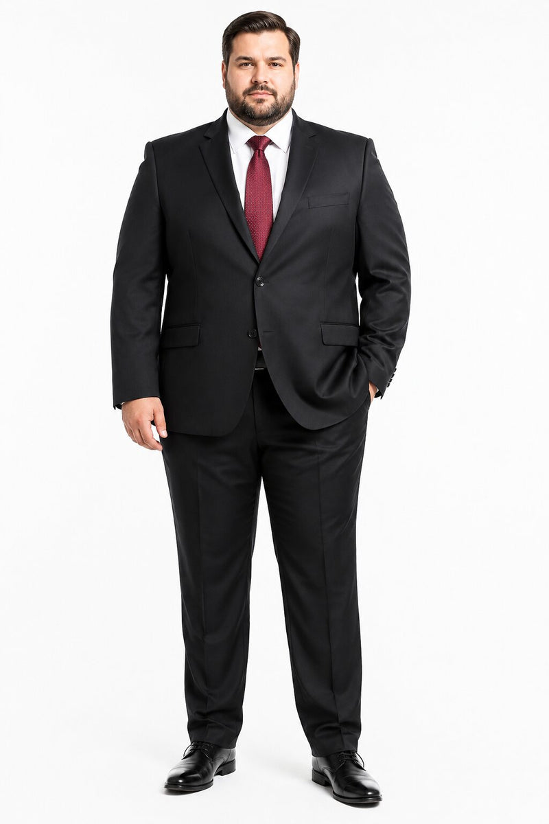 Tiglio Men's Black 2-Button Slim-Fit Suit - High End Suits - High Quality Suits
