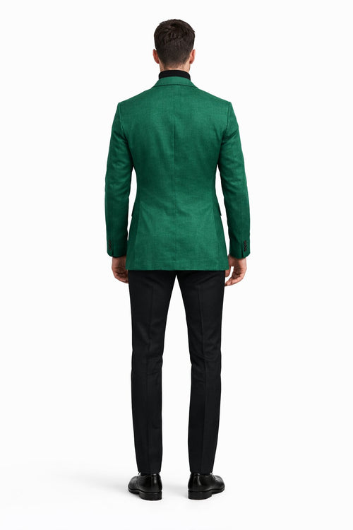 Mens Emerald Green Blazer - Green Sport Coat - Summer Jacket - Linen Blazer
