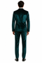 Mens Emerald Green Teal Blue Velvet Suit – Luxury Two Piece Formal Evening Suit