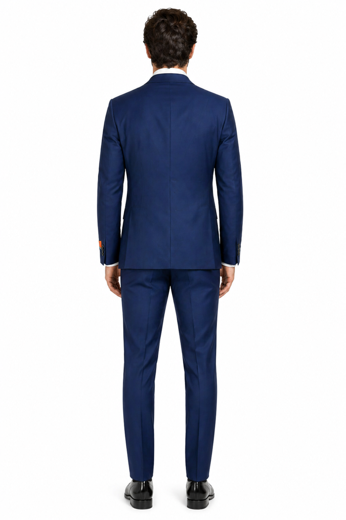 Mens Enzo Tovare Denim Blue Linen Summer Suit – Breathable Two Piece Suit for Wedding, Business, Travel