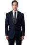 Mens Blue Wedding Suit Fashion Slim Fitted Navy Blue Shawl Collar Tuxedo Tazio MT146S-04