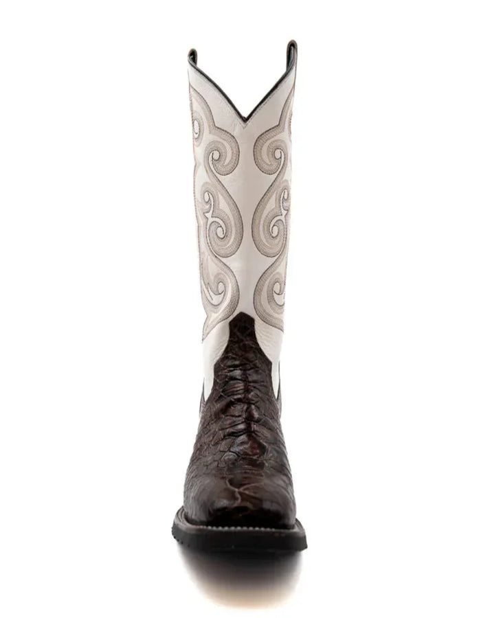 Men's Ferrini Kai Sea Turtle Print Boots Handcrafted Brown