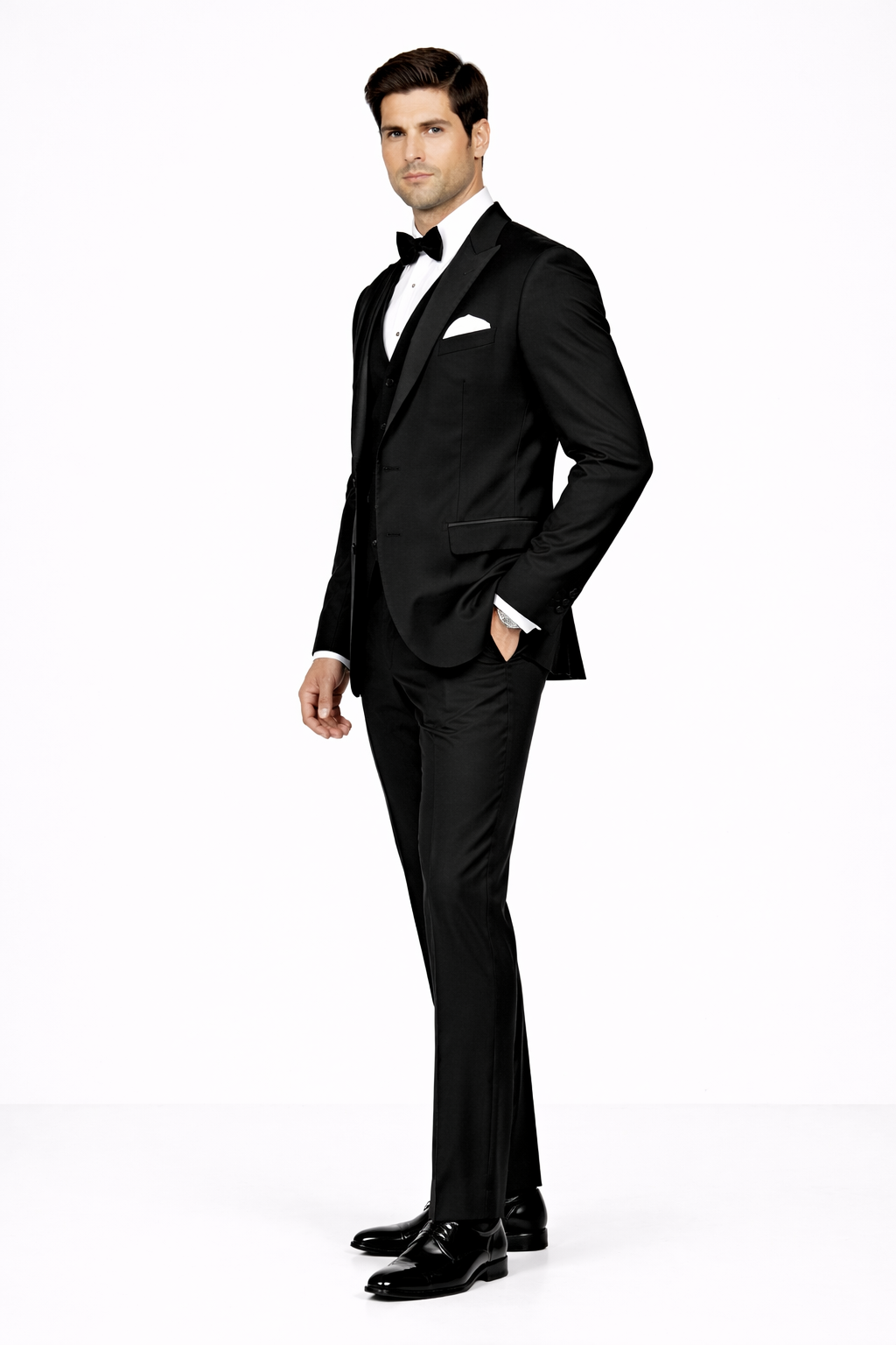 Mens Great Gatsby | Leonardo Dicaprio Vested Tuxedo in Black
