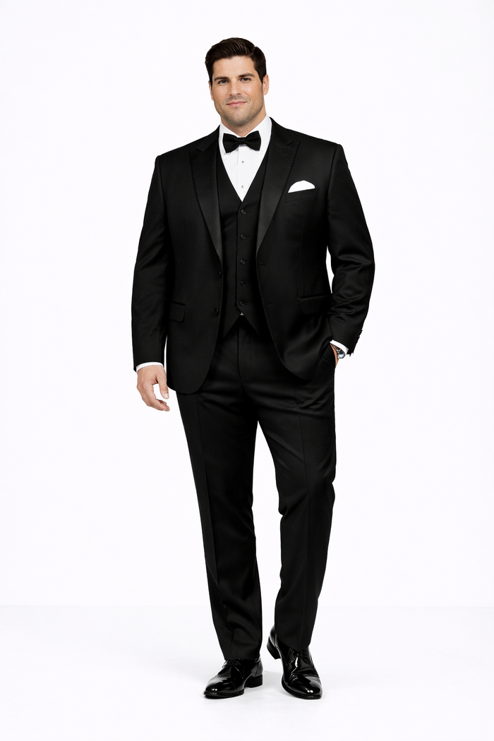 Mens Great Gatsby | Leonardo Dicaprio Vested Tuxedo in Black