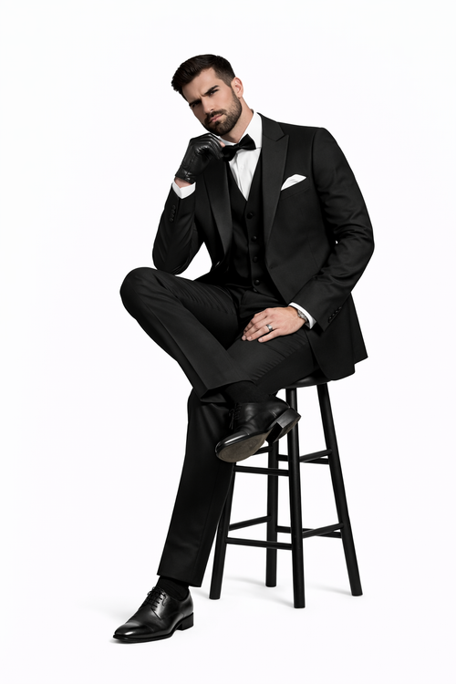 Mens Great Gatsby | Leonardo Dicaprio Vested Tuxedo in Black