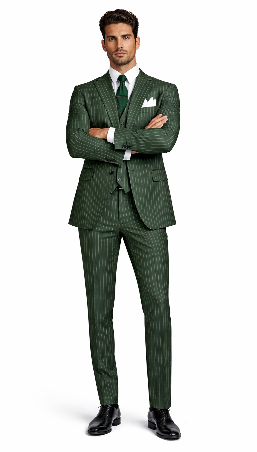 Mens Great Gatsby Outfit - 1920s Gangster Outfit Look in Hunter Green