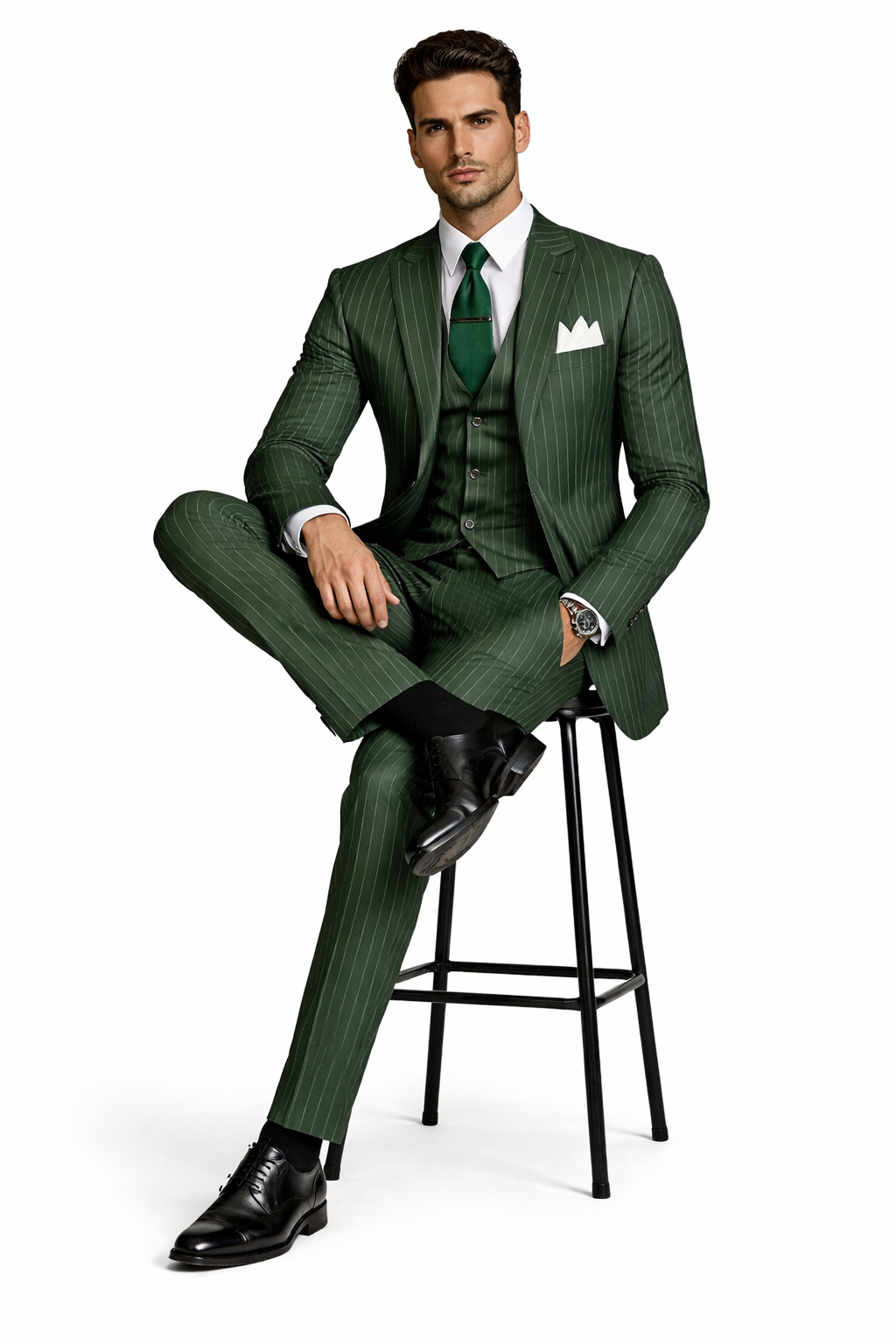Mens Great Gatsby Outfit - 1920s Gangster Outfit Look in Hunter Green