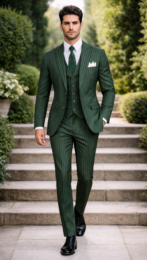 Mens Great Gatsby Outfit - 1920s Gangster Outfit Look in Hunter Green