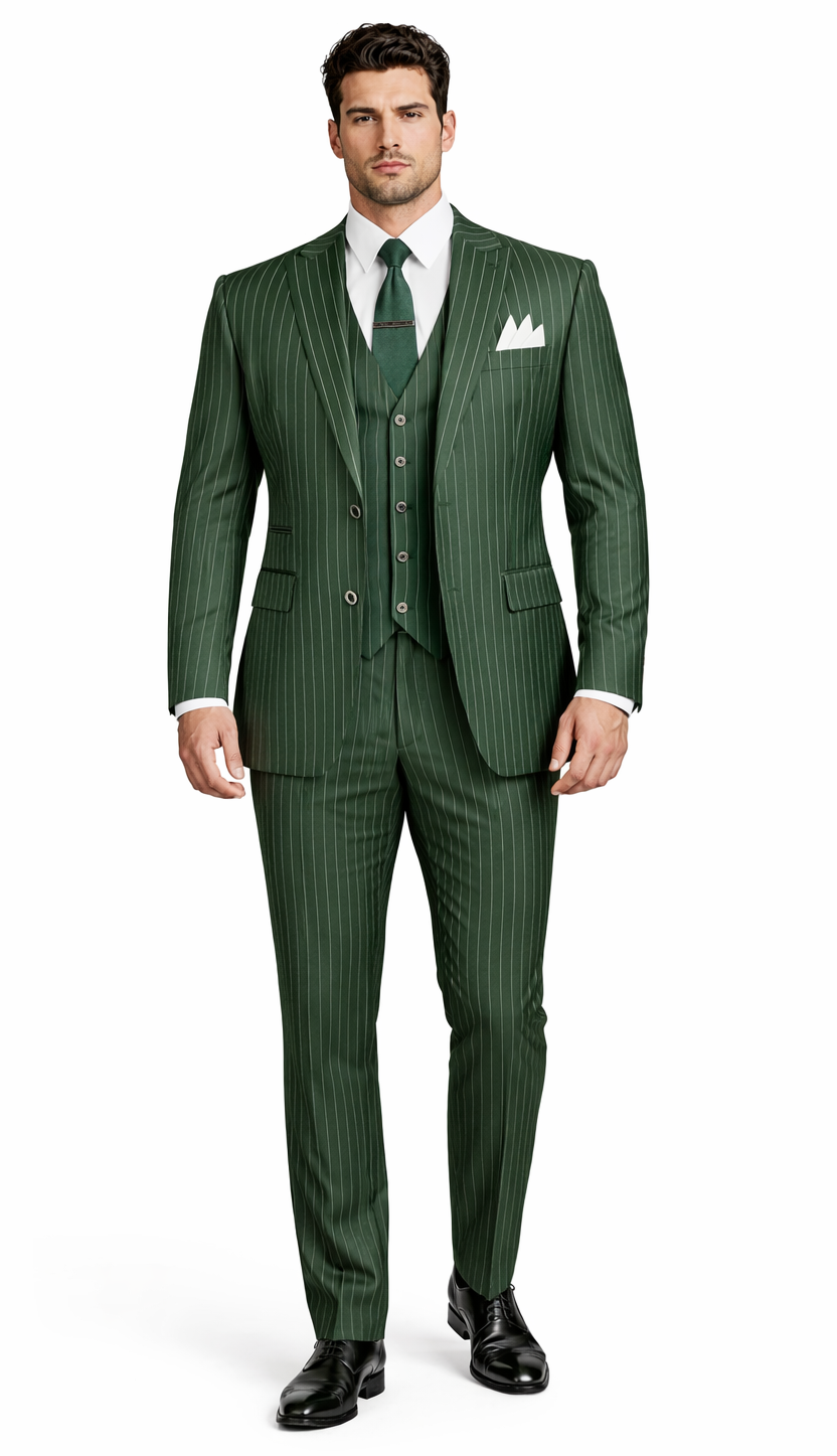 Mens Great Gatsby Outfit - 1920s Gangster Outfit Look in Hunter Green