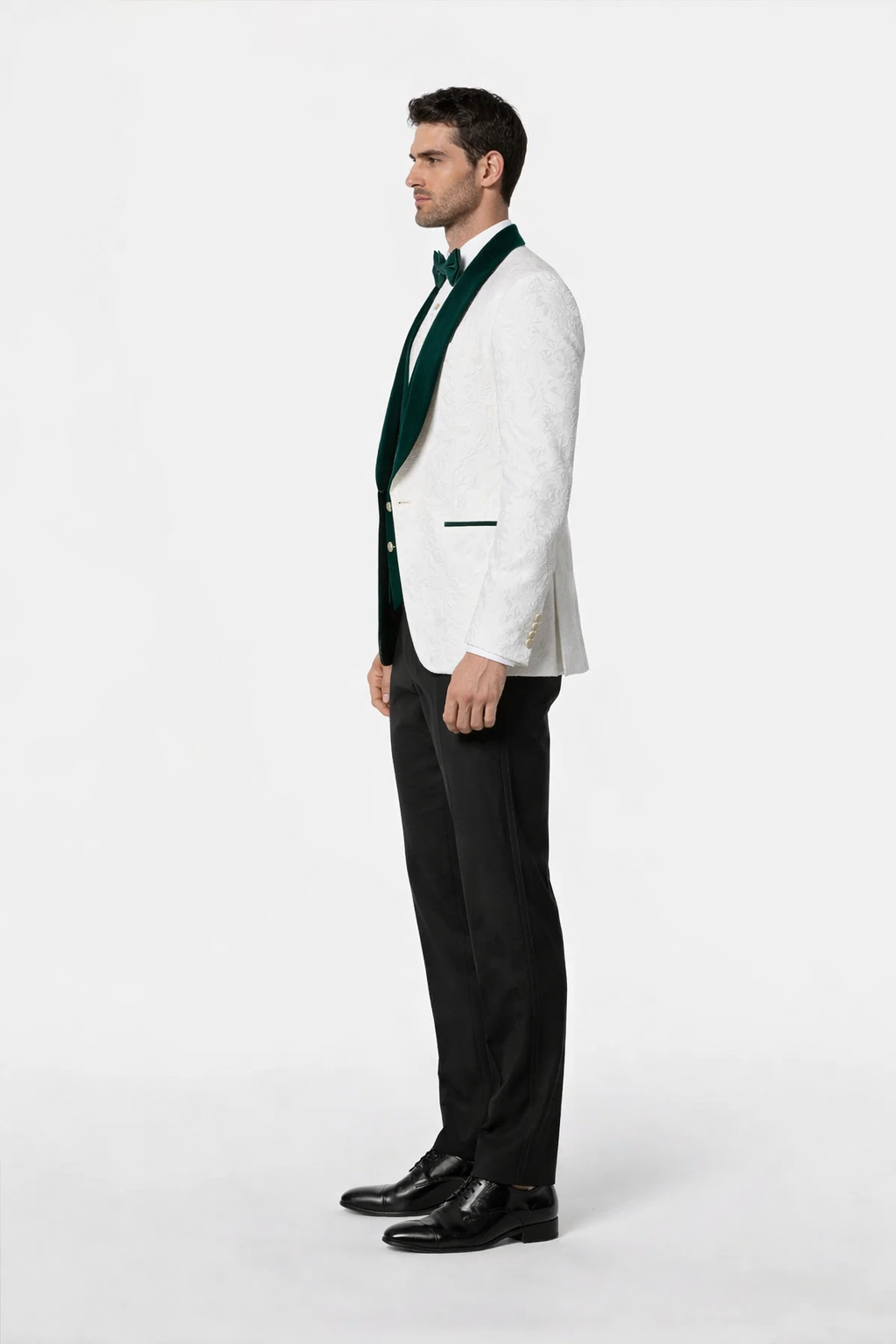 Mens Green and White Suits Tuxedos