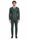 Mens Green Pinstripe Double-Breasted Suit Slim Fit 2 Piece Formal Business Suit with Peak Lapel 1920s Gangster Pinstripe